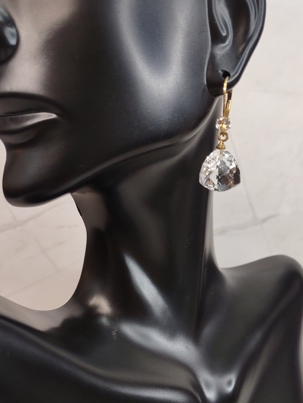 Deb Guyot Herkimer Crystal Quartz Teardrop Earrings